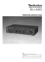 Technics - SUA-60 - Owners manual 